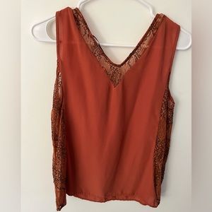 Mango Burnt Orange Blouse Tank